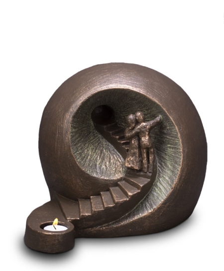 UGK 041 DT Keramische Duo urn brons Naar het licht (Waxine)