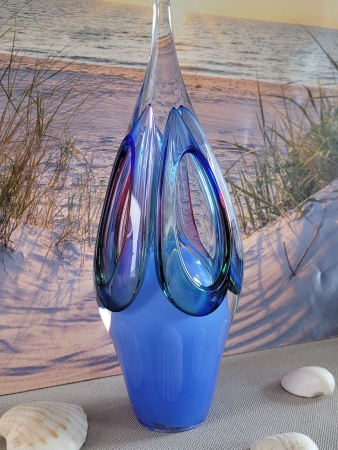 Glazen Urn 'Vuur' - Blauw