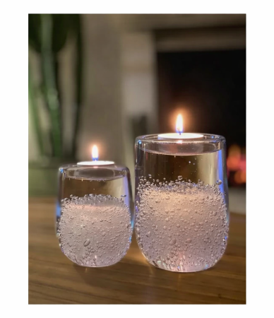 Urn Glas kaarshouder 'Sterrenstof'