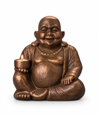 Keramische urn brons Boeddha (waxine)