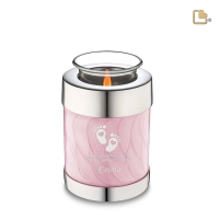 Urn waxinelicht roze