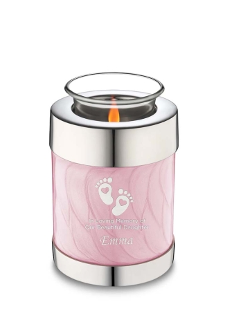 Urn waxinelicht roze