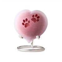 Urn hond - Frosted pebble heart red pootjes