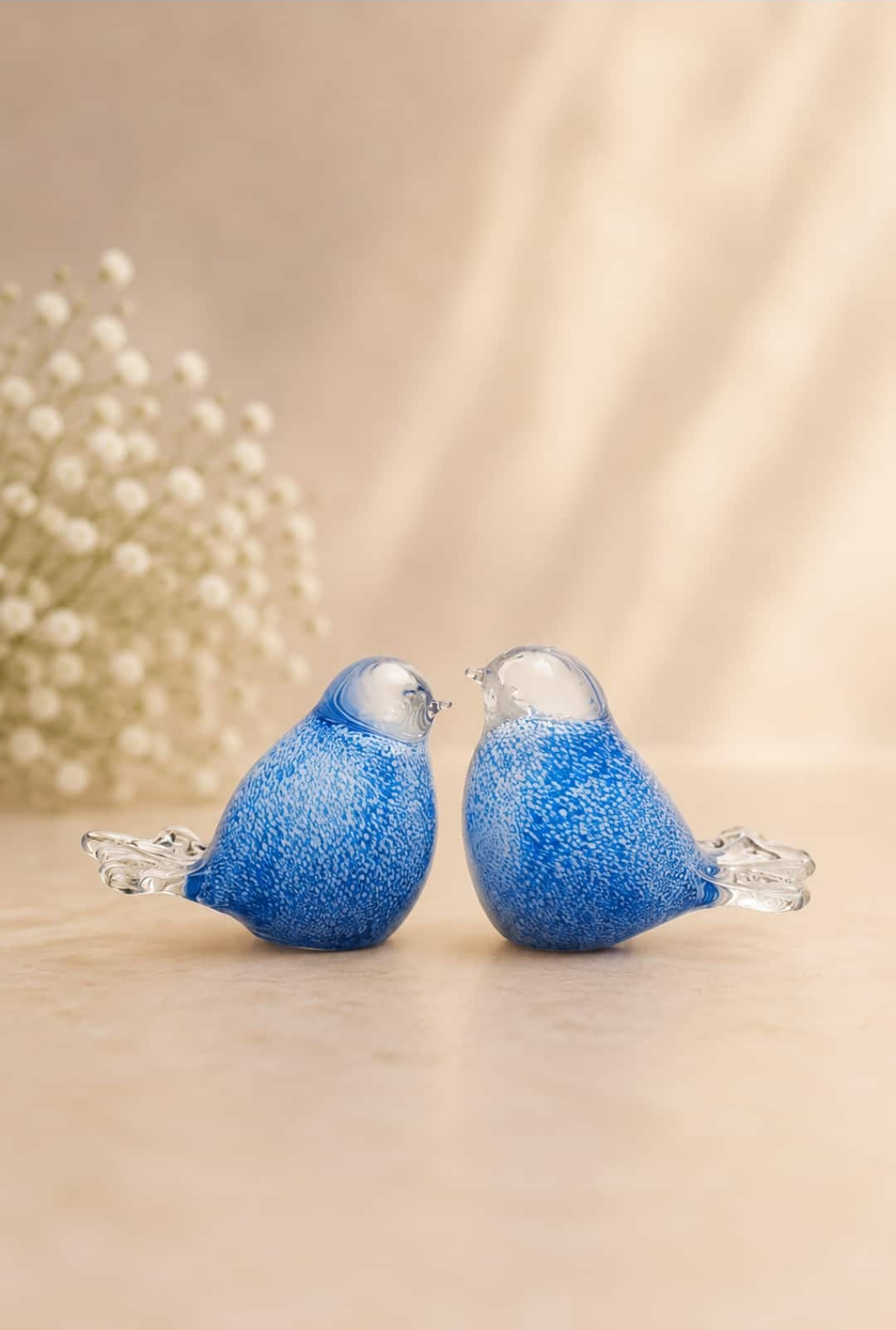 41597 Mini urn vogel blauw – wit