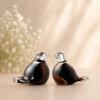 41605 Urn vogel bruin - wit - zwart