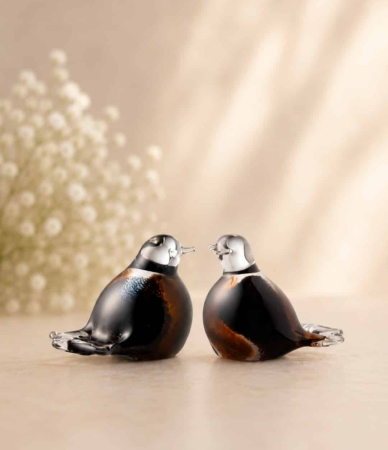 Urn vogel bruin - wit - zwart