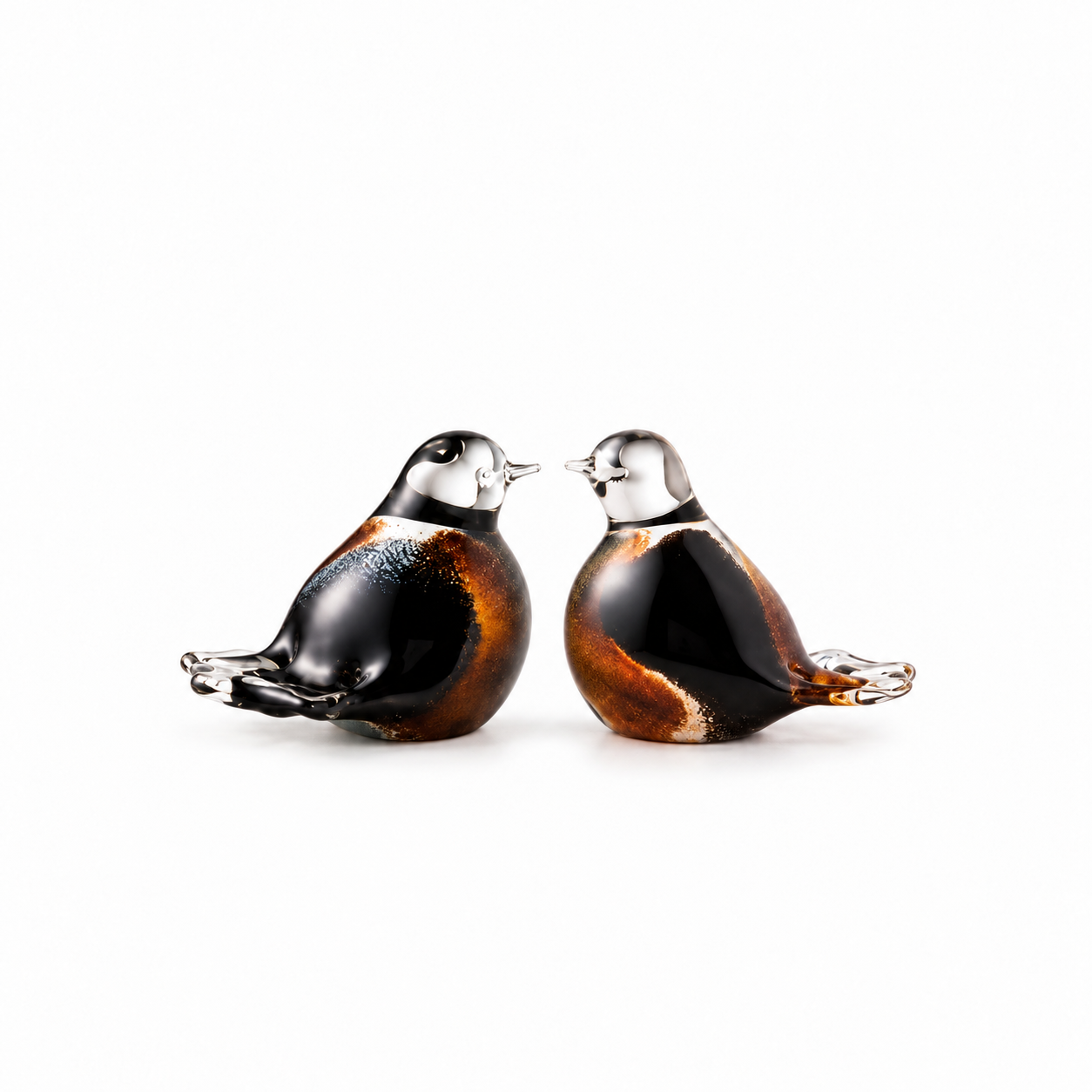 Urn vogel bruin - wit - zwart