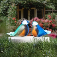 Urn vogel blauw-wit-groen-bruin-oranje