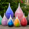 papa en mama -urnenonline.nl Frosted glazen urn met naam – 19 cm en inhoud 280 ml