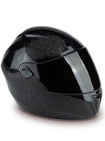 Urn motorhelm zwart