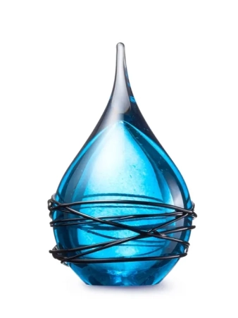 Urn blauw -Asdruppel van glas