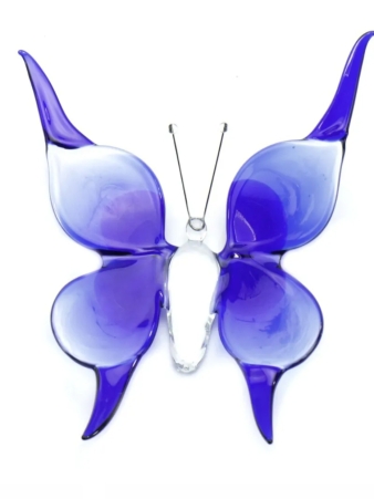 Vlinder blauw - glas