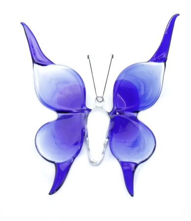 Vlinder blauw - glas