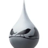 Frosted druppel medium black birds