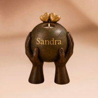 14070 Keramische urn brons Liefde (waxine)