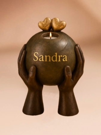 Keramische urn brons Liefde (waxine)