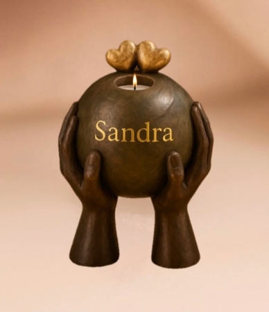 Keramische urn brons Liefde (waxine)