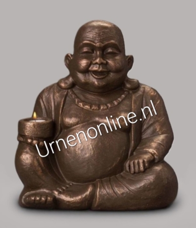 Keramische urn brons Boeddha (waxine)