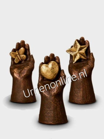 Keramische Urn brons 'Hand'