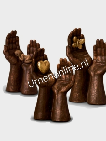 Keramische Urn brons 'Handen'