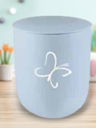 Kinderurn met vlinder - Blauw