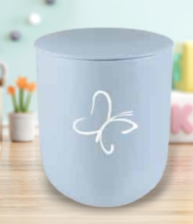 Kinderurn met vlinder - Blauw