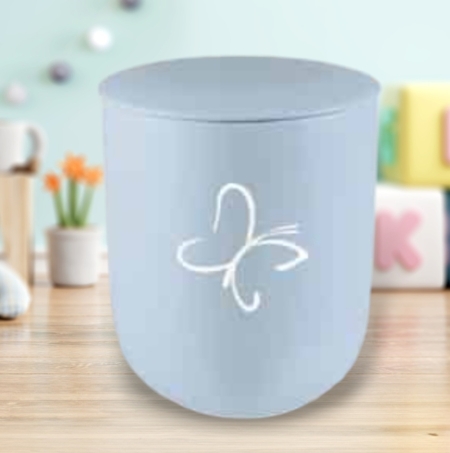 Kinderurn met vlinder - Blauw