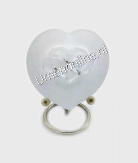 Frosted pebble urn heart transparant infinity