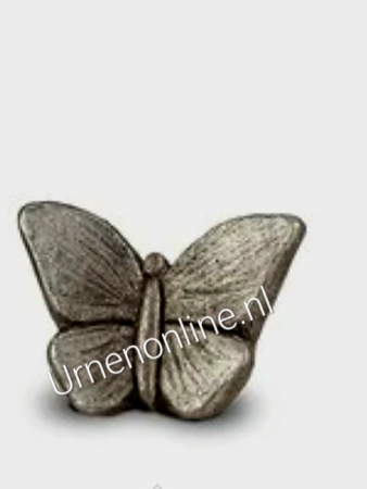 Urn Keramisch vlinder klein ( zilver)