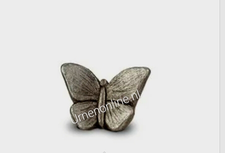 Urn Keramisch vlinder klein ( zilver)