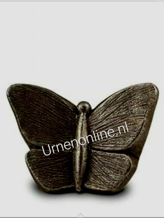 Urn keramische vlinder middel ( zilver)