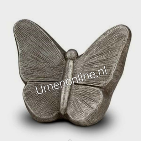 Urn vlinder keramisch groot ( zilver)