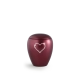 Urn met Swarovski hart wijnrood - in diverse maten