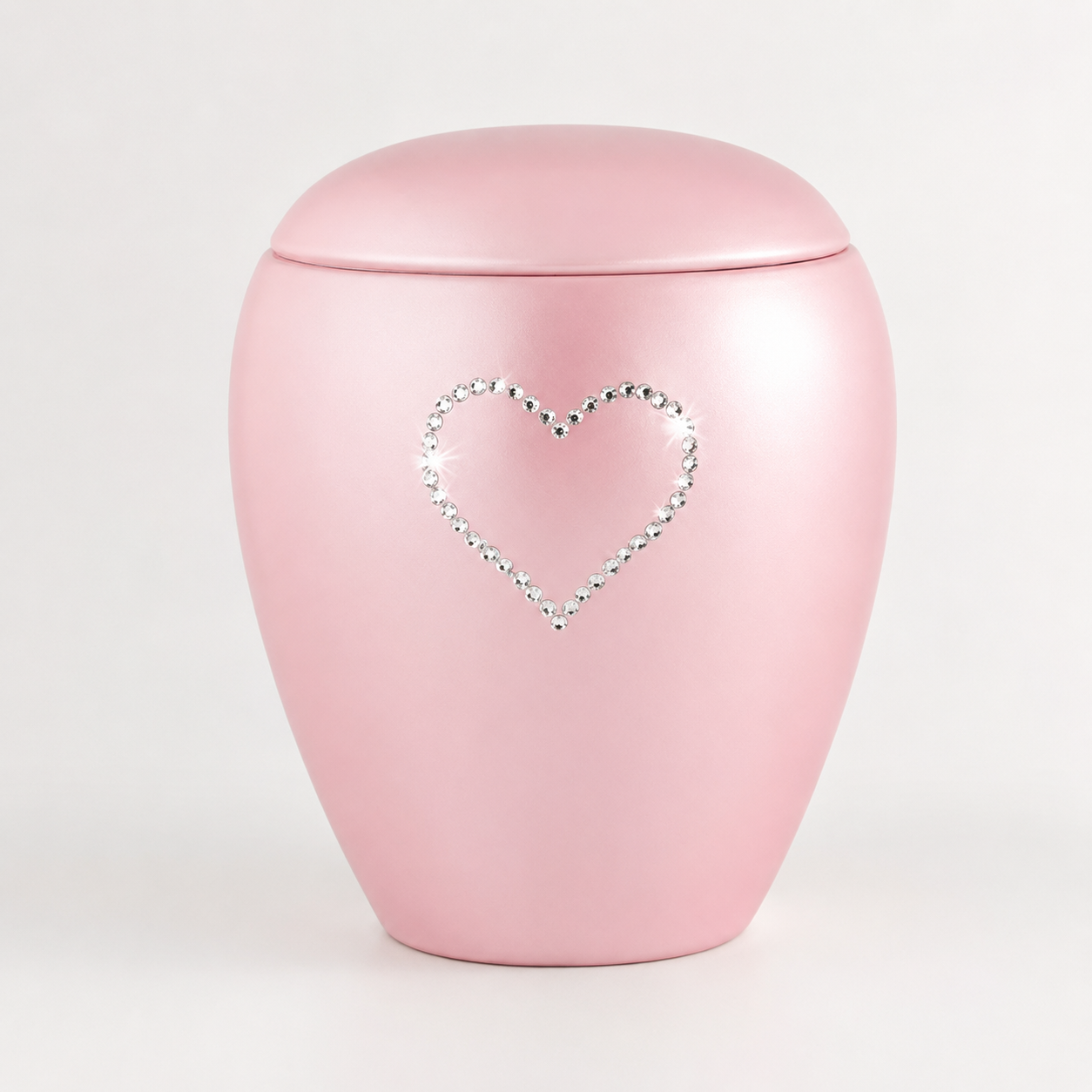 Urn met Swarowski hart - in diverse kleuren en maten