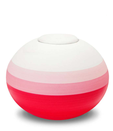 Biologische urn roze rood wit
