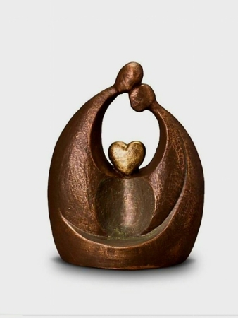 Keramische Urn brons 'Over het hart'