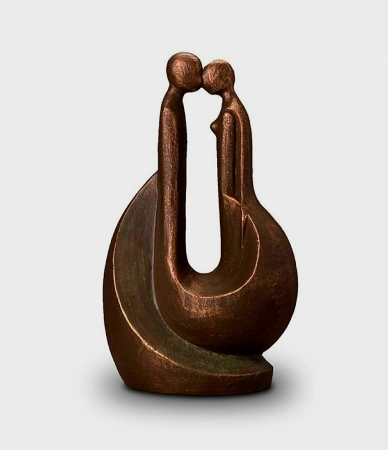 Keramische Urn brons - Kus' hoog