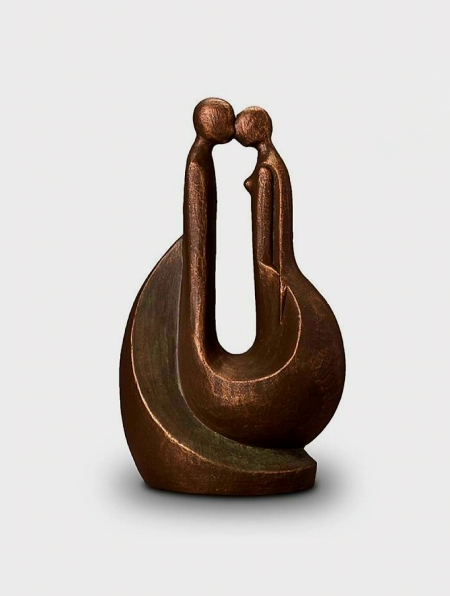 Keramische Urn brons - Kus' hoog