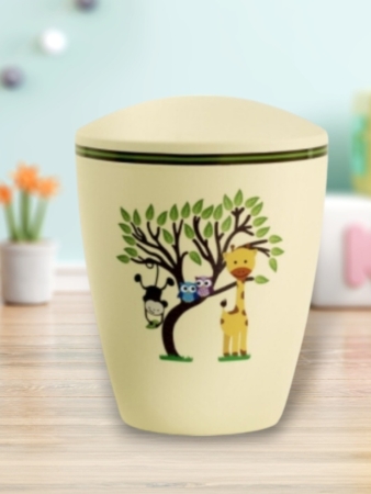 Kinder urn - aap, uil en giraf