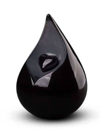 Keramische urn Celest met hart zwart