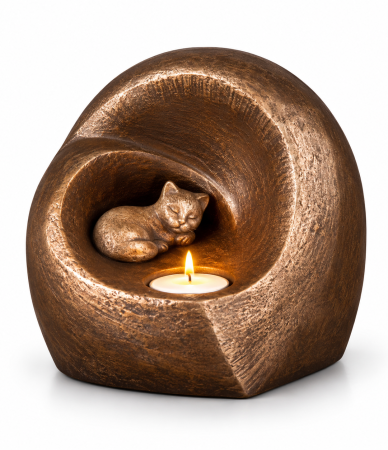 Dierenurn kat Keramisch waxine