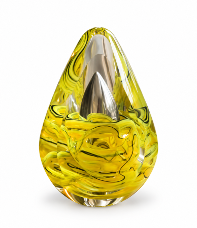 Glazen urn Astro goud/groen