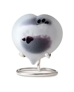 Frosted pebble heart Black- White