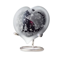 Frosted heart black-silver kat staart en hartje