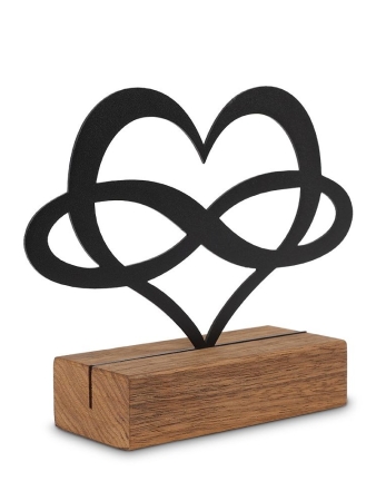 Staander metaal op houten sokkel - Hart infinity - 10ml