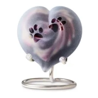 urn hond - Frosted pebble heart Aubergine