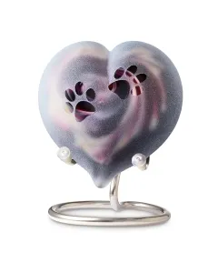 urn hond - Frosted pebble heart Aubergine