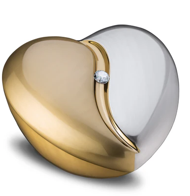 Heartfelt urn goud zilver
