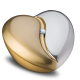 Heartfelt urn goud zilver
