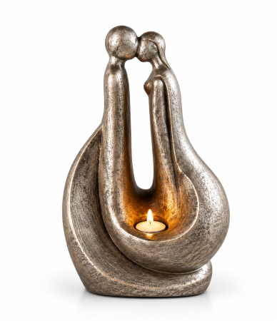 Keramische urn brons Verbonden ( Waxine) zilverkleur